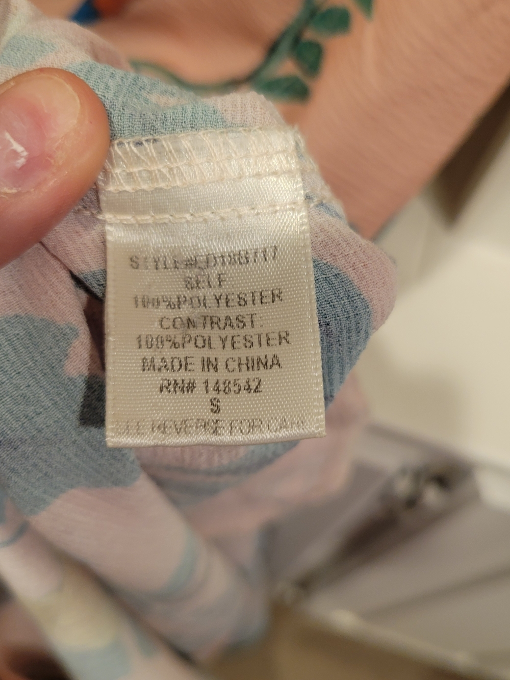 Soft Surroundings Peach Maxi Dress with Blue & Teal Botanical Bird Print - Picture 3 of 6